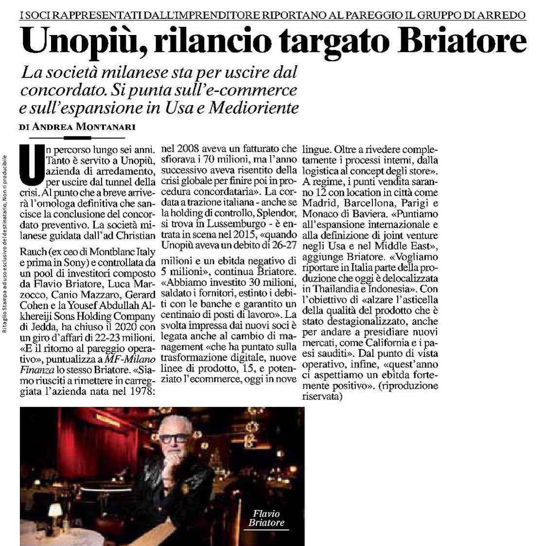 Flavio Briatore Un bel progetto che sta andando avanti. 

Intervista a  su...