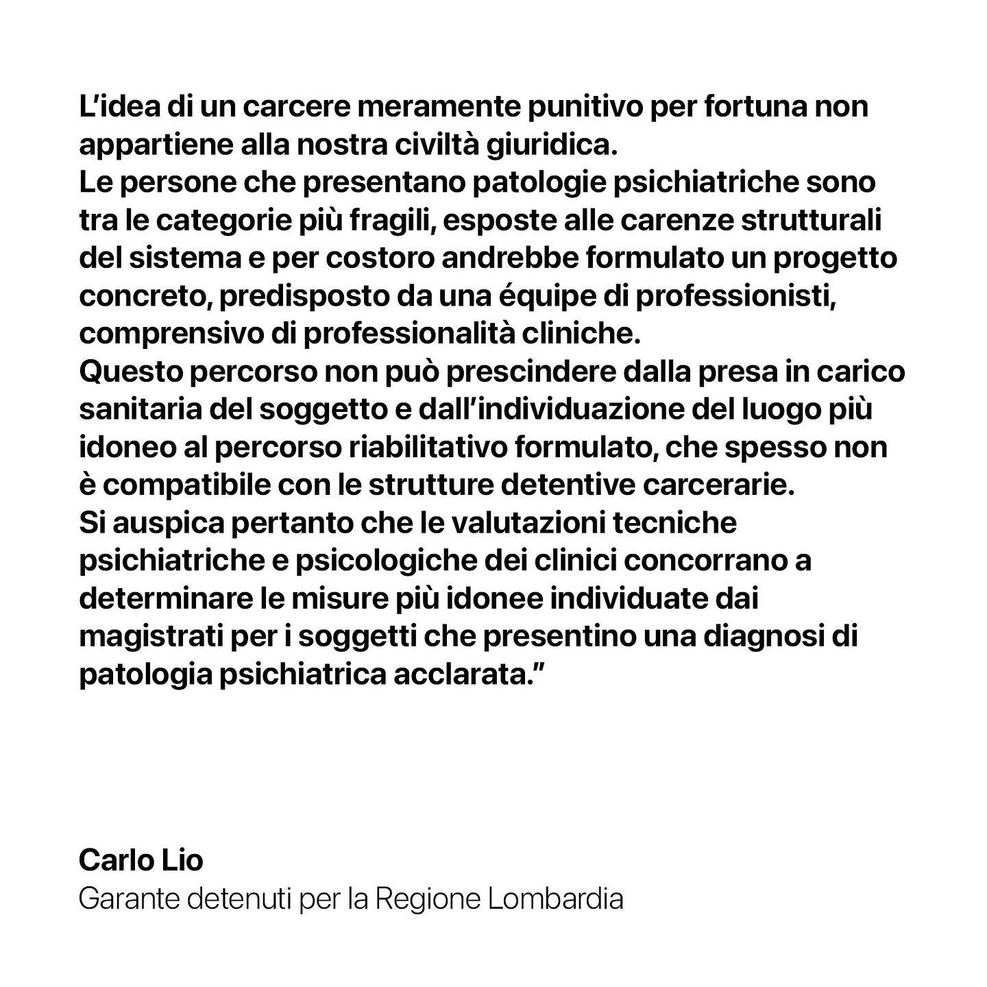 Fabrizio Corona 23/03/2021 Comunicato Dr. Carlo Lio Garante detenuti Regione Lombardia...