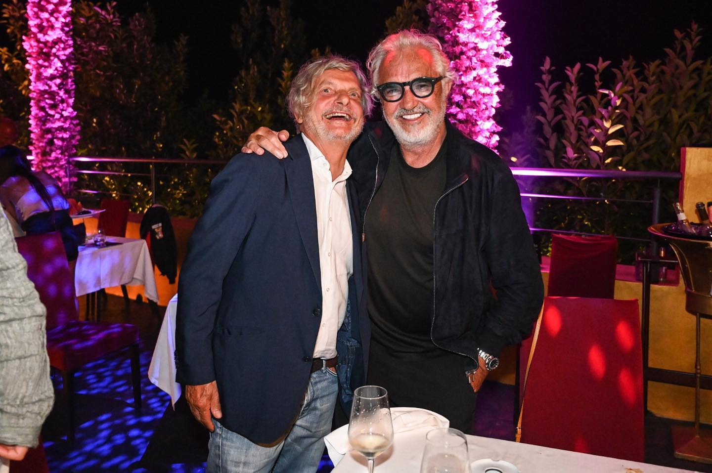 Flavio Briatore Con Massimo Ferrero sulla nostra terrazza all’aperto...