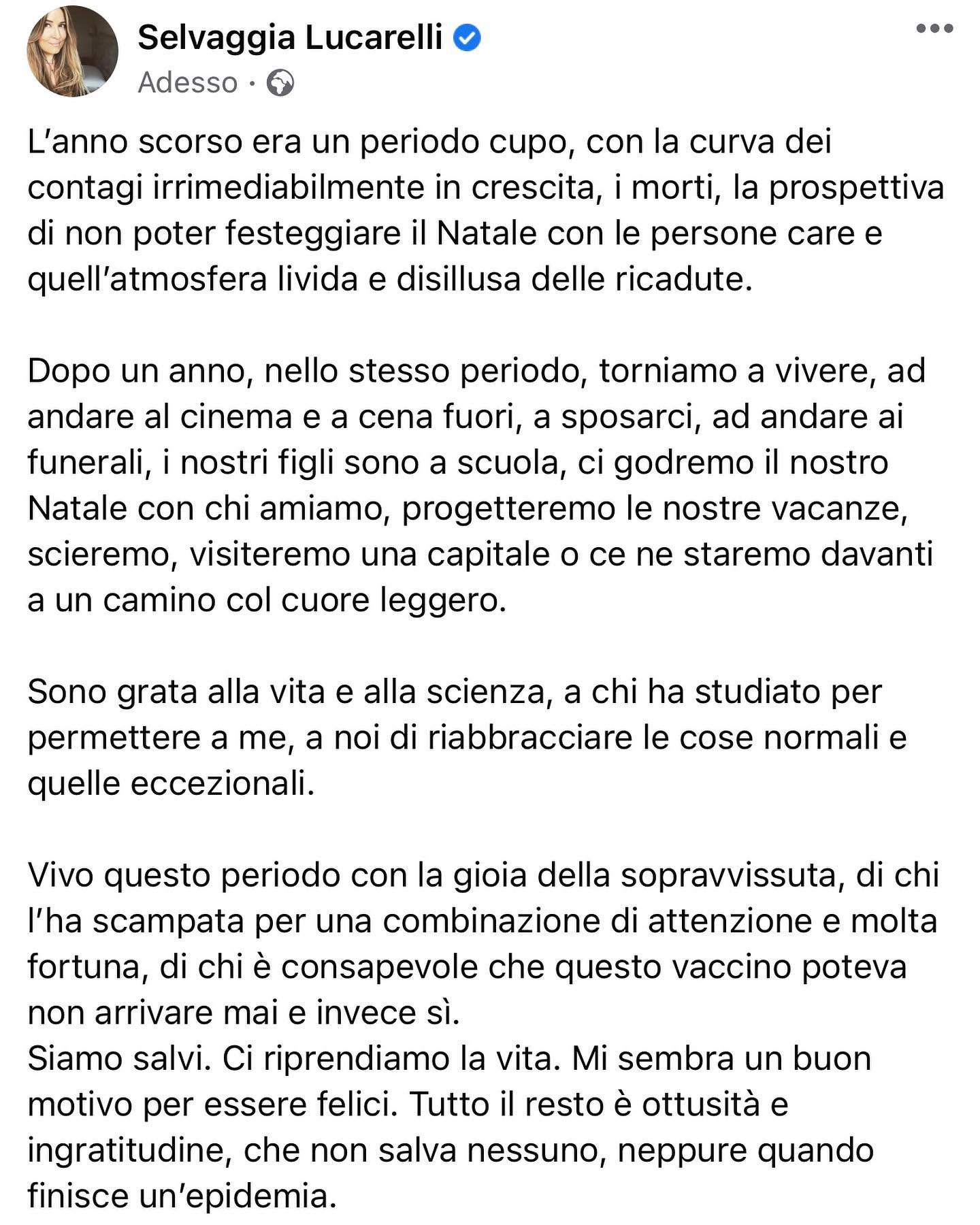 Selvaggia Lucarelli Sentirsi così, oggi....