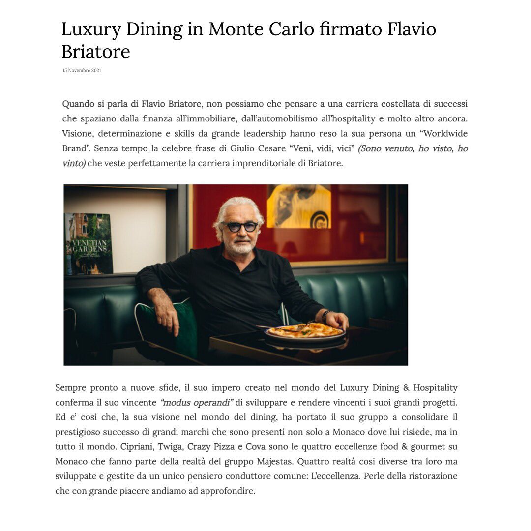 Flavio Briatore E presto Crazy Pizza anche in Italia…...