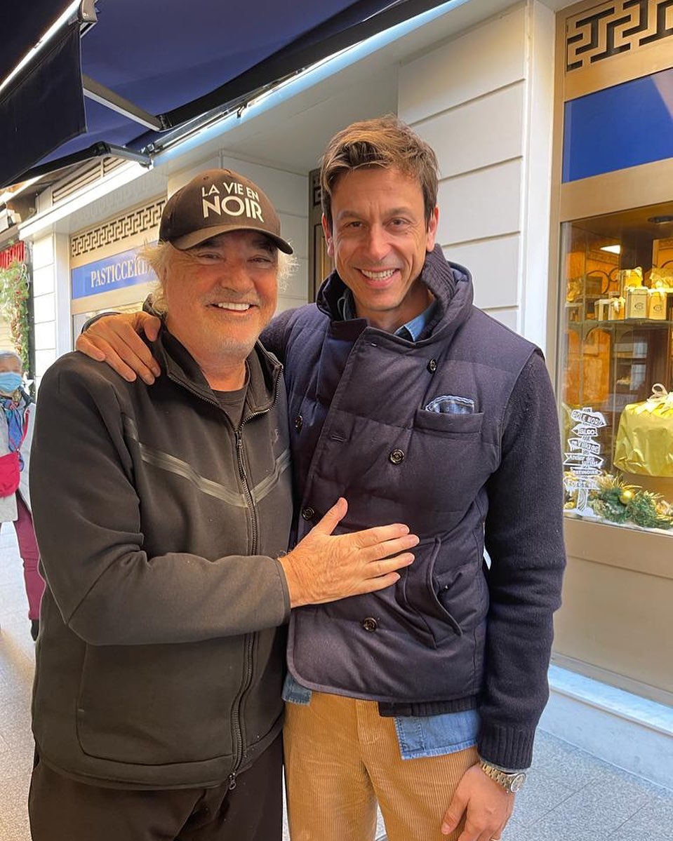 Flavio Briatore With Toto Wolff at  . Nice to see you smiling again Toto!
Bello vederti sorrider...