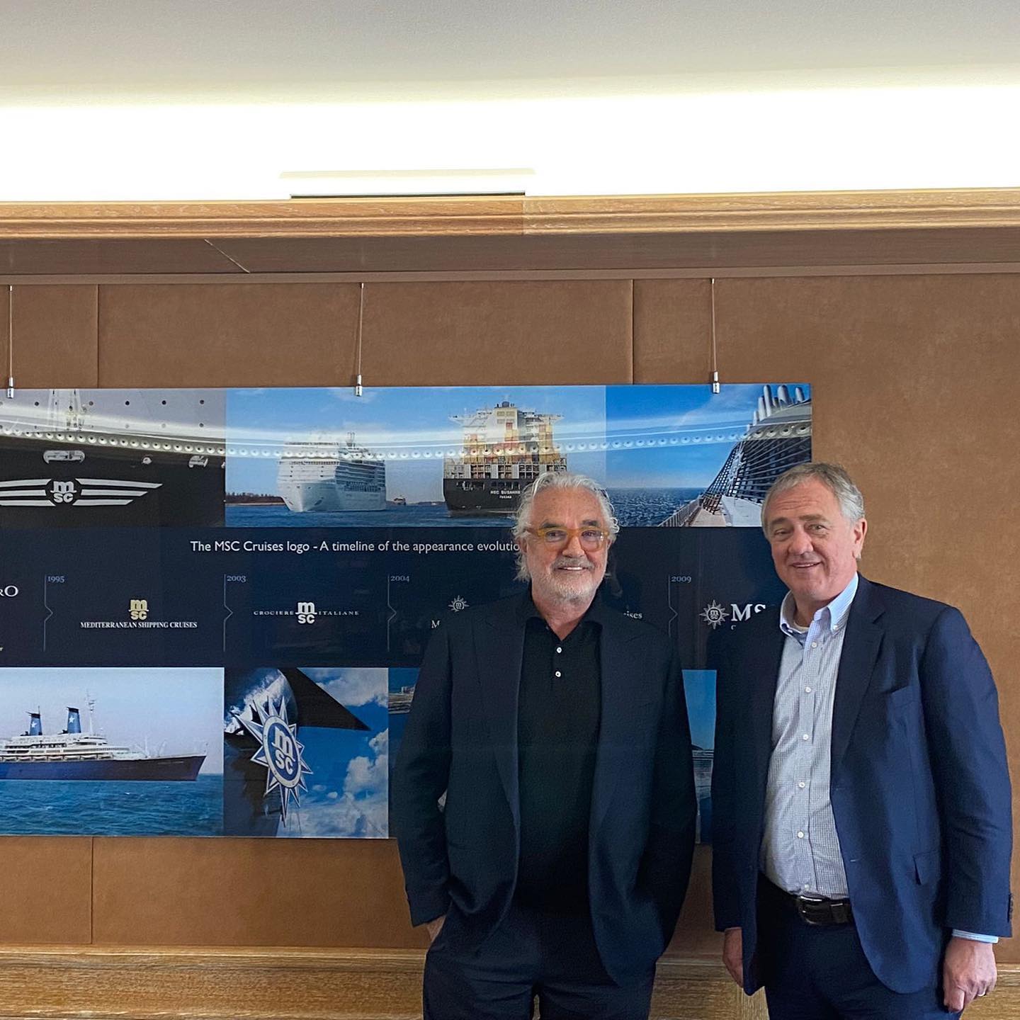 Flavio Briatore Visiting Pierfrancesco Vago, Executive Chairman Cruises Division MSC Group

In v...