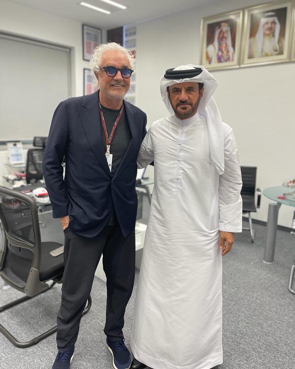 Flavio Briatore With the FIA President Mohammed Bin Sulayem at the Bahrein F1 Grand Prix...