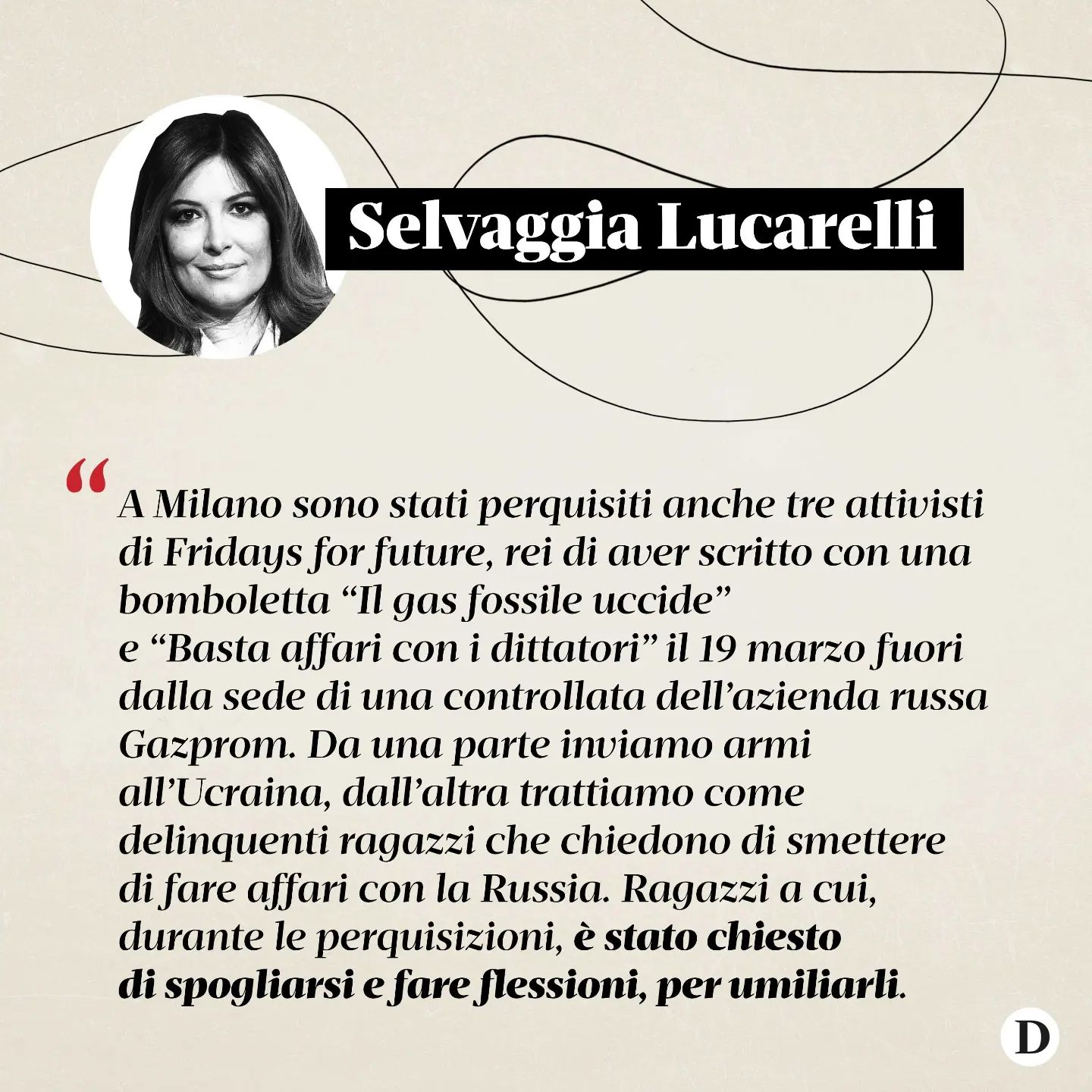 Selvaggia Lucarelli Giovedì mattina, ore 8. Sono sveglia da poco. Mio figlio Leon è in gita da due g...