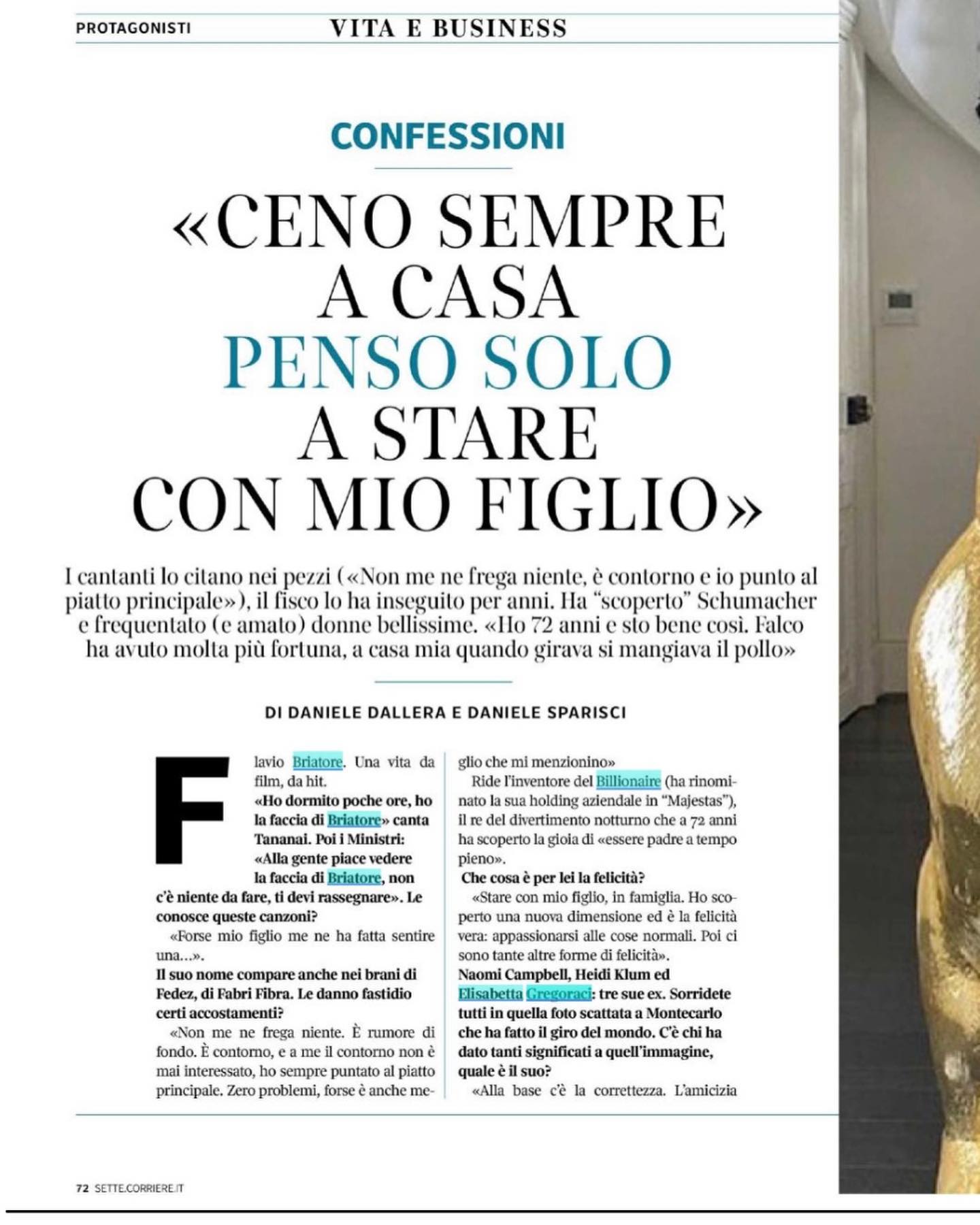 Flavio Briatore La mia intervista per 7 Corriere Della Sera....