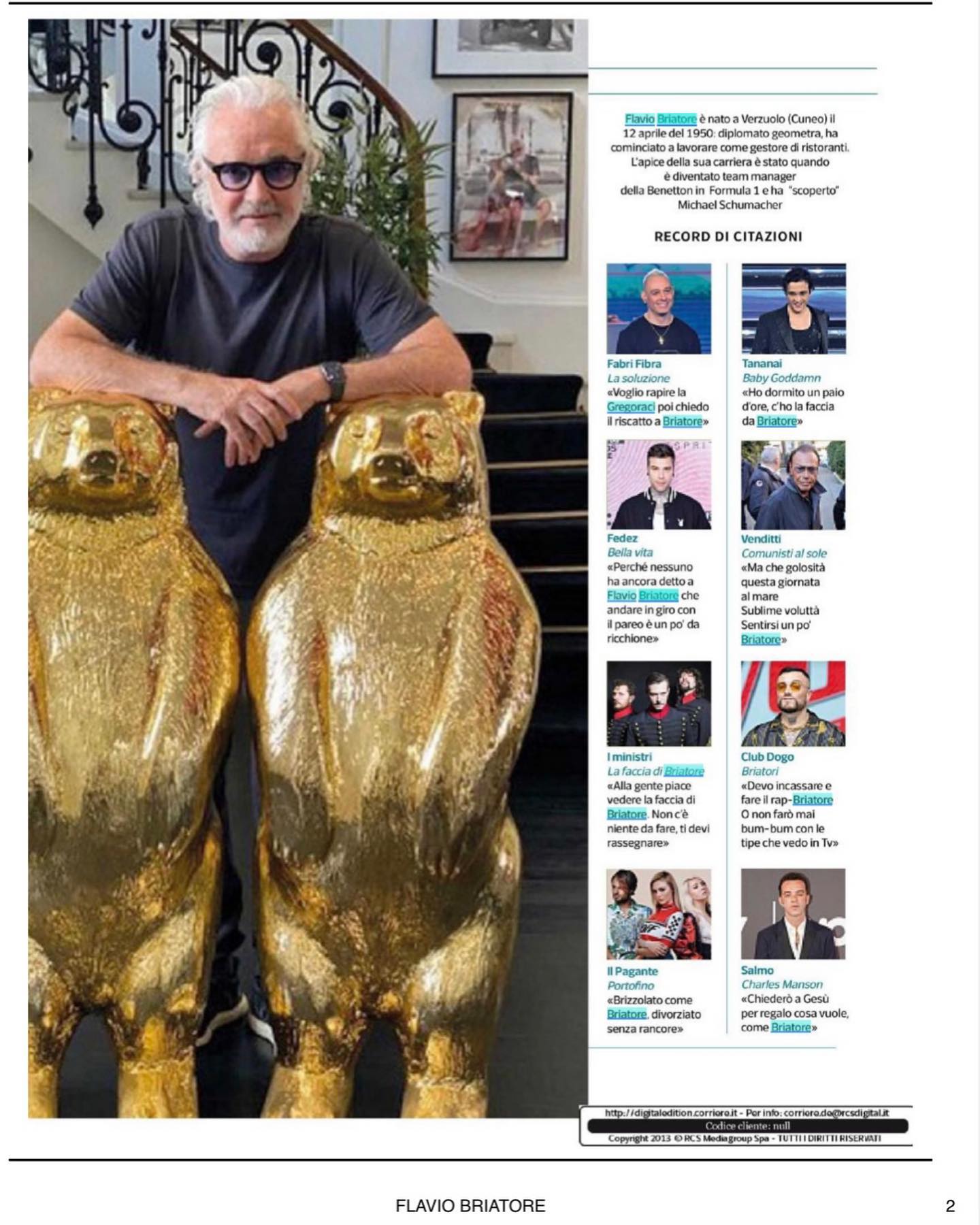 Flavio Briatore La mia intervista per 7 Corriere Della Sera....