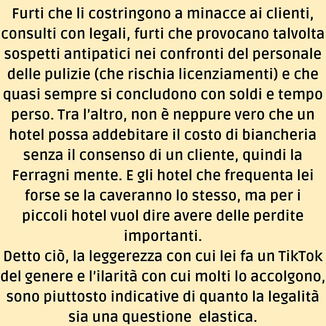 Selvaggia Lucarelli Una storia di accappatoi, furti glamour, Chiara Ferragni. Perché la legalità, in...