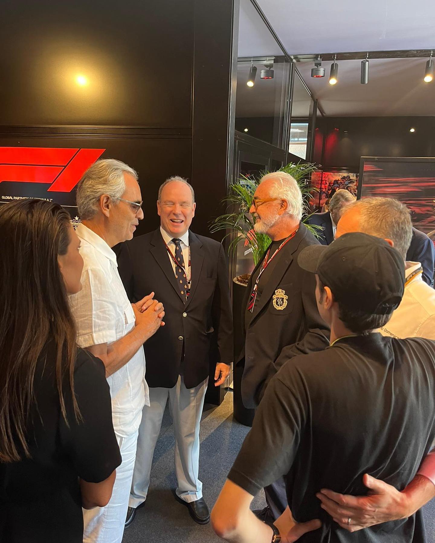 Flavio Briatore With  ,  and H.S.H. Prince Albert II at the  of Monza...