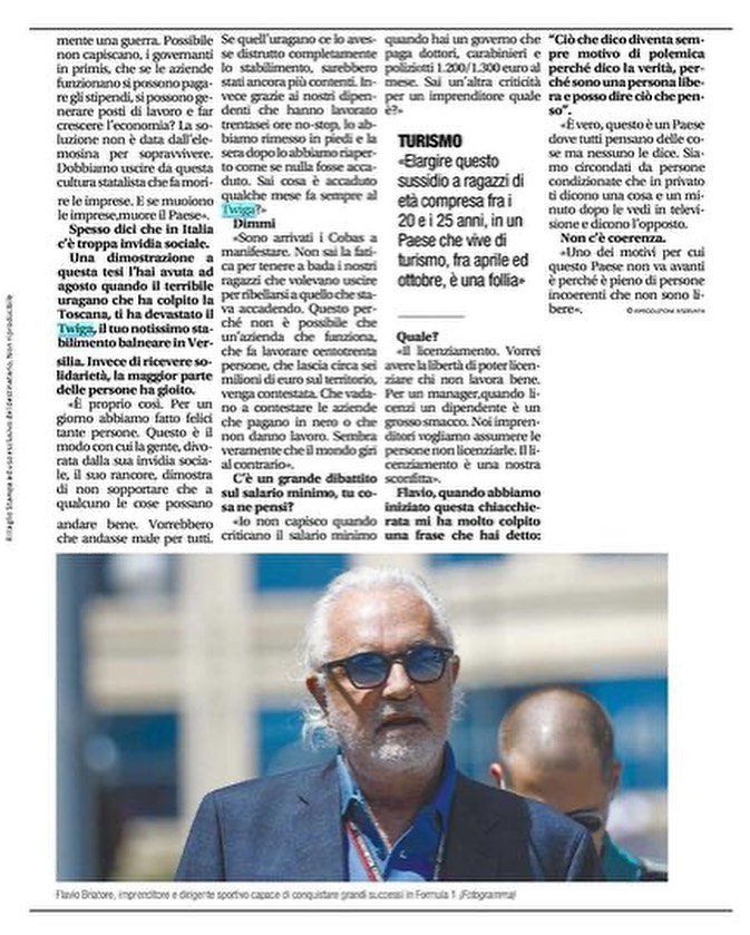 Flavio Briatore La mia intervista per...