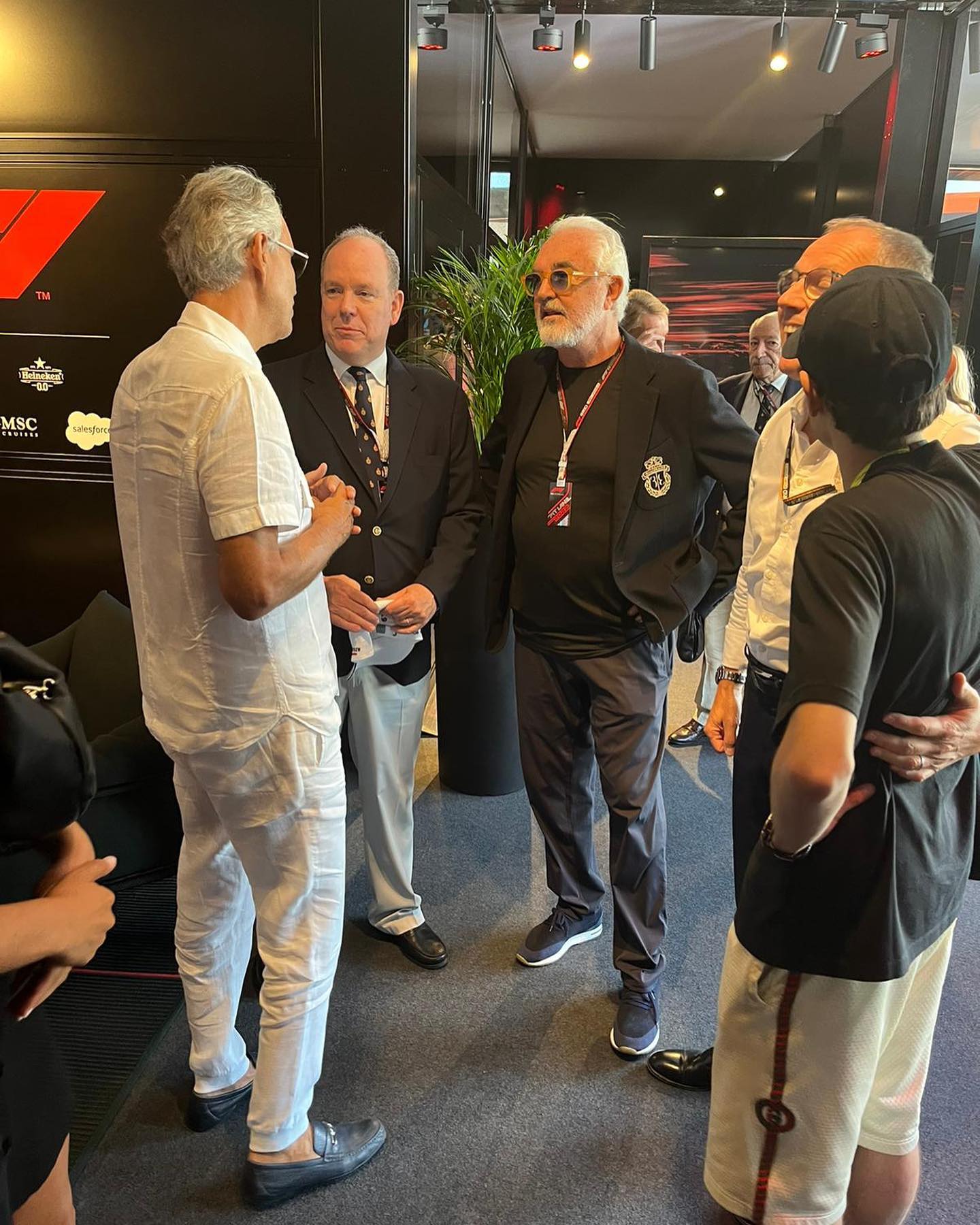 Flavio Briatore With  ,  and H.S.H. Prince Albert II at the  of Monza...