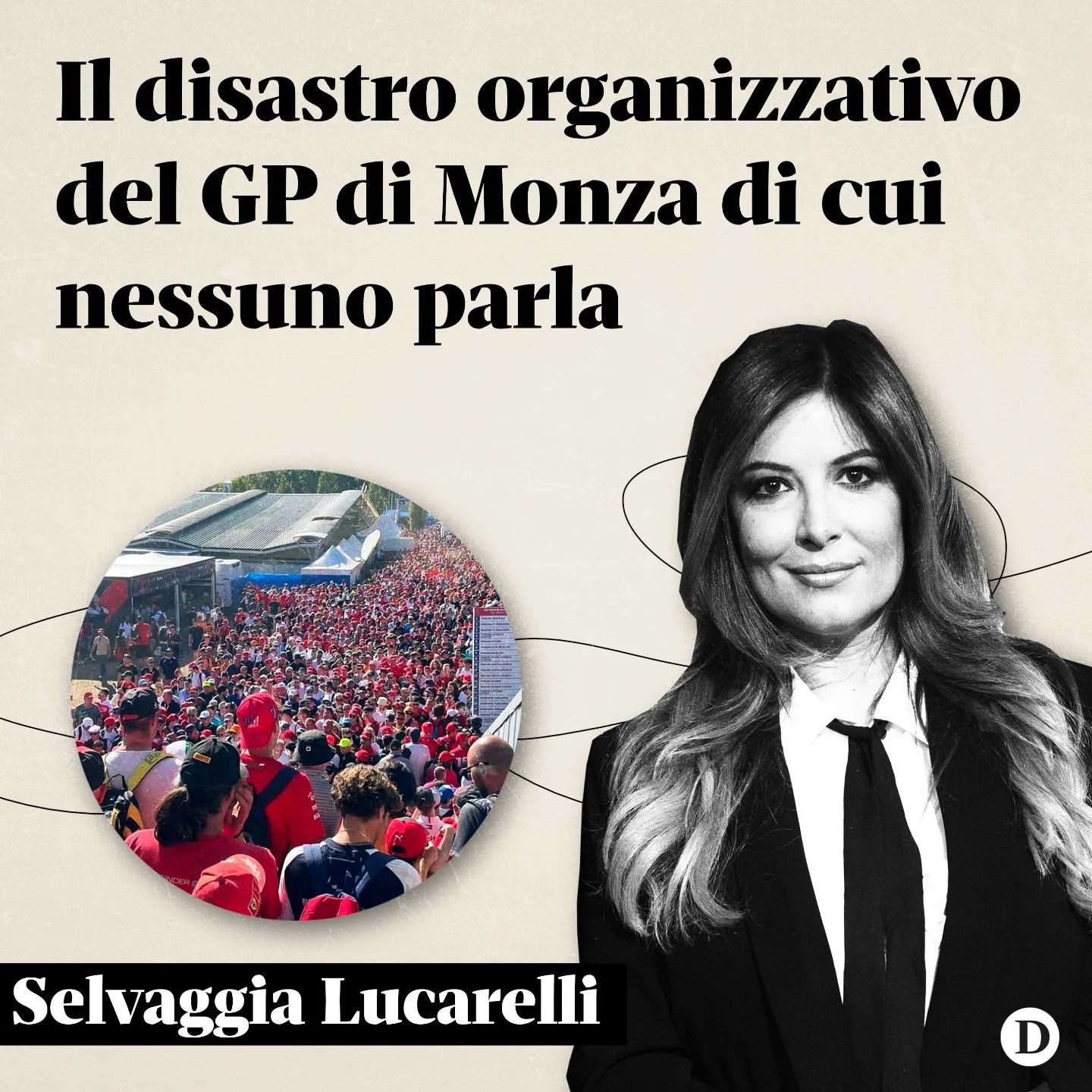 Selvaggia Lucarelli Gran Premio da record. Sold out. 330mila persone, il 65% in più rispetto al 2019...