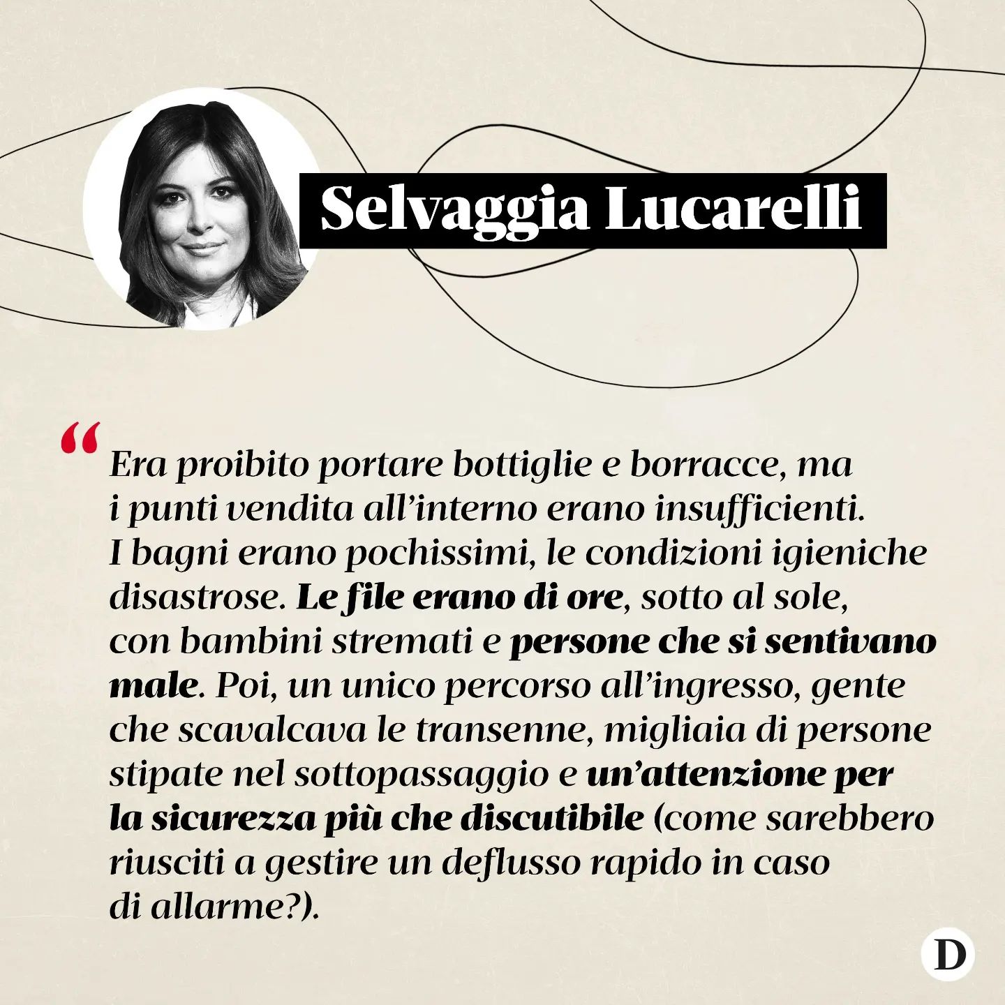 Selvaggia Lucarelli Gran Premio da record. Sold out. 330mila persone, il 65% in più rispetto al 2019...