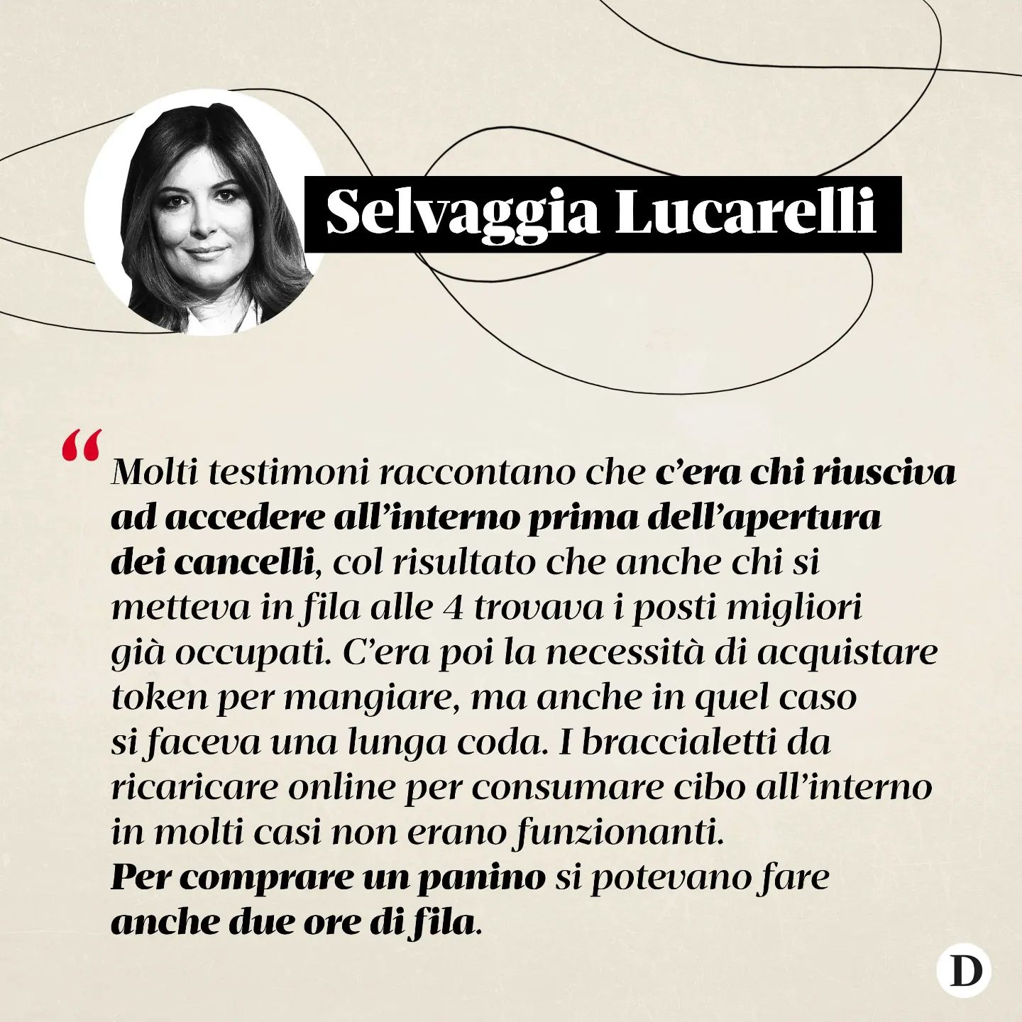 Selvaggia Lucarelli Gran Premio da record. Sold out. 330mila persone, il 65% in più rispetto al 2019...