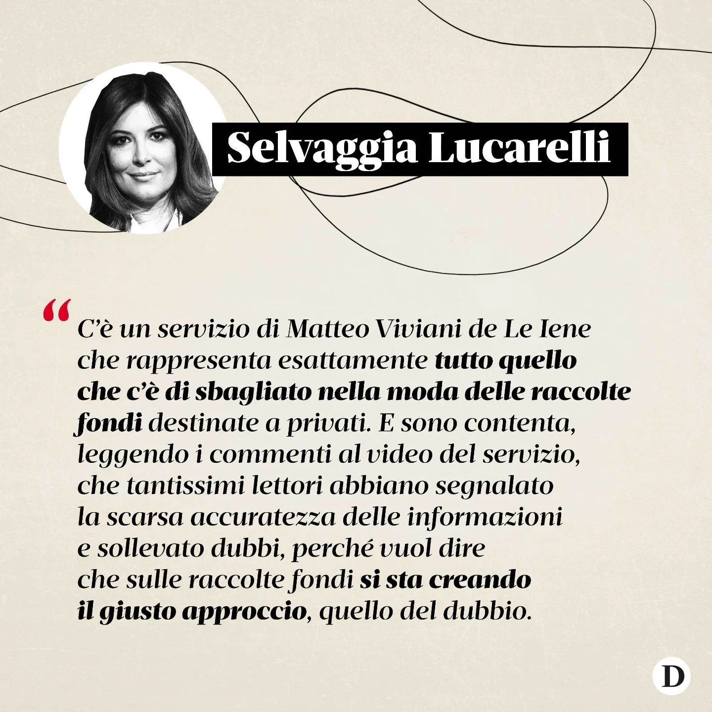 Selvaggia Lucarelli C’è un servizio andato in onda a  che rappresenta esattamente tutto quello che c...