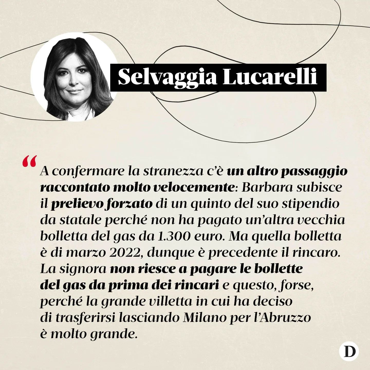 Selvaggia Lucarelli C’è un servizio andato in onda a  che rappresenta esattamente tutto quello che c...