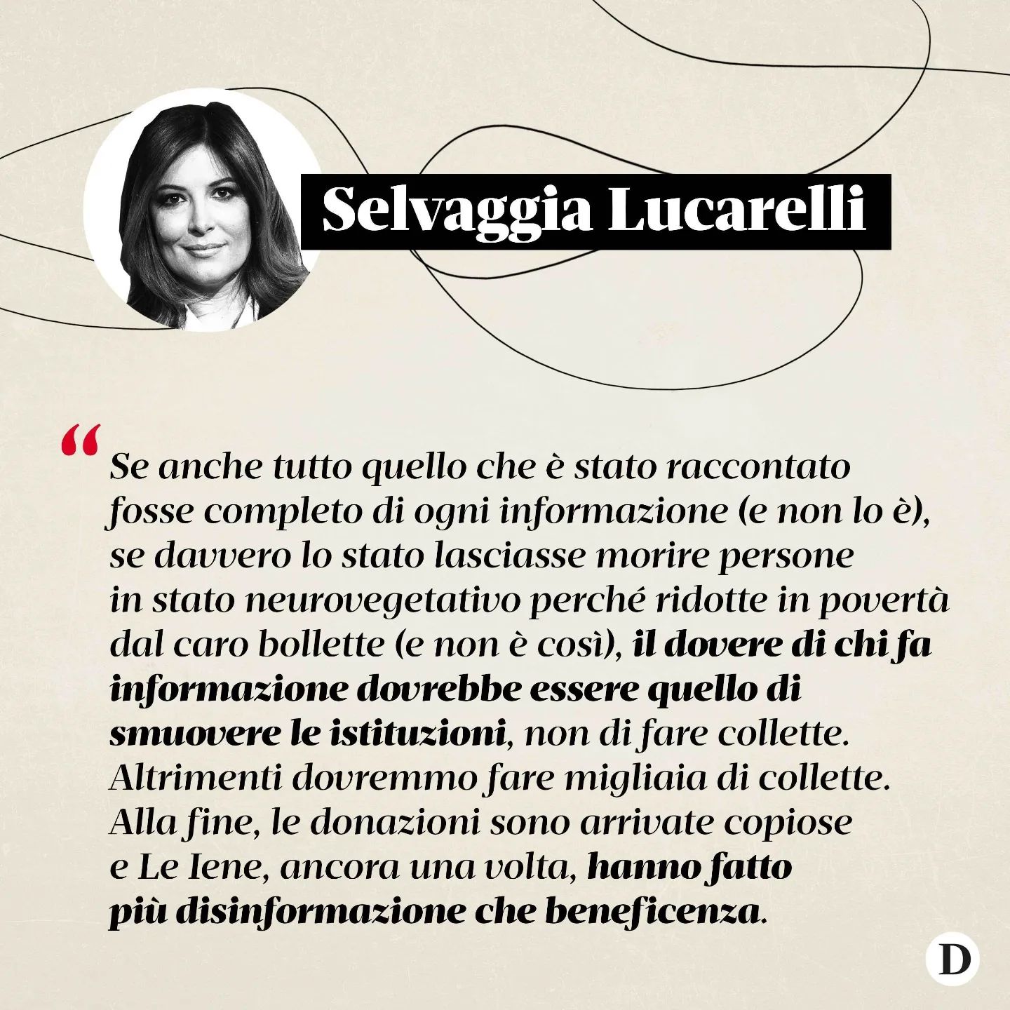 Selvaggia Lucarelli C’è un servizio andato in onda a  che rappresenta esattamente tutto quello che c...