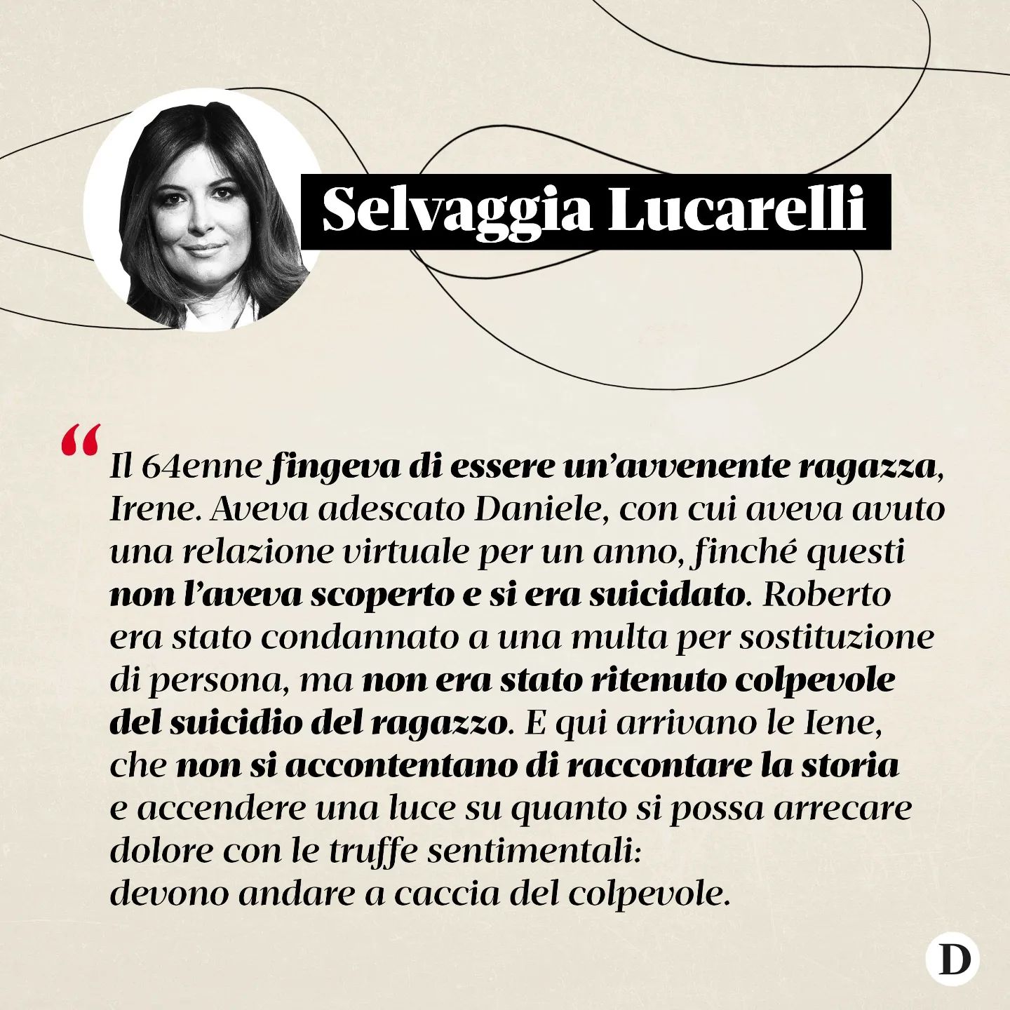 Selvaggia Lucarelli Sono due decenni che si assiste allo scempio che  fanno del  che accettiamo le i...