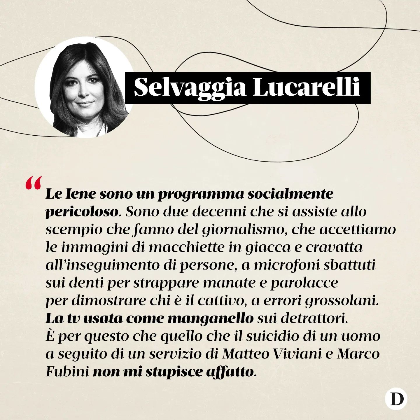 Selvaggia Lucarelli Sono due decenni che si assiste allo scempio che  fanno del  che accettiamo le i...