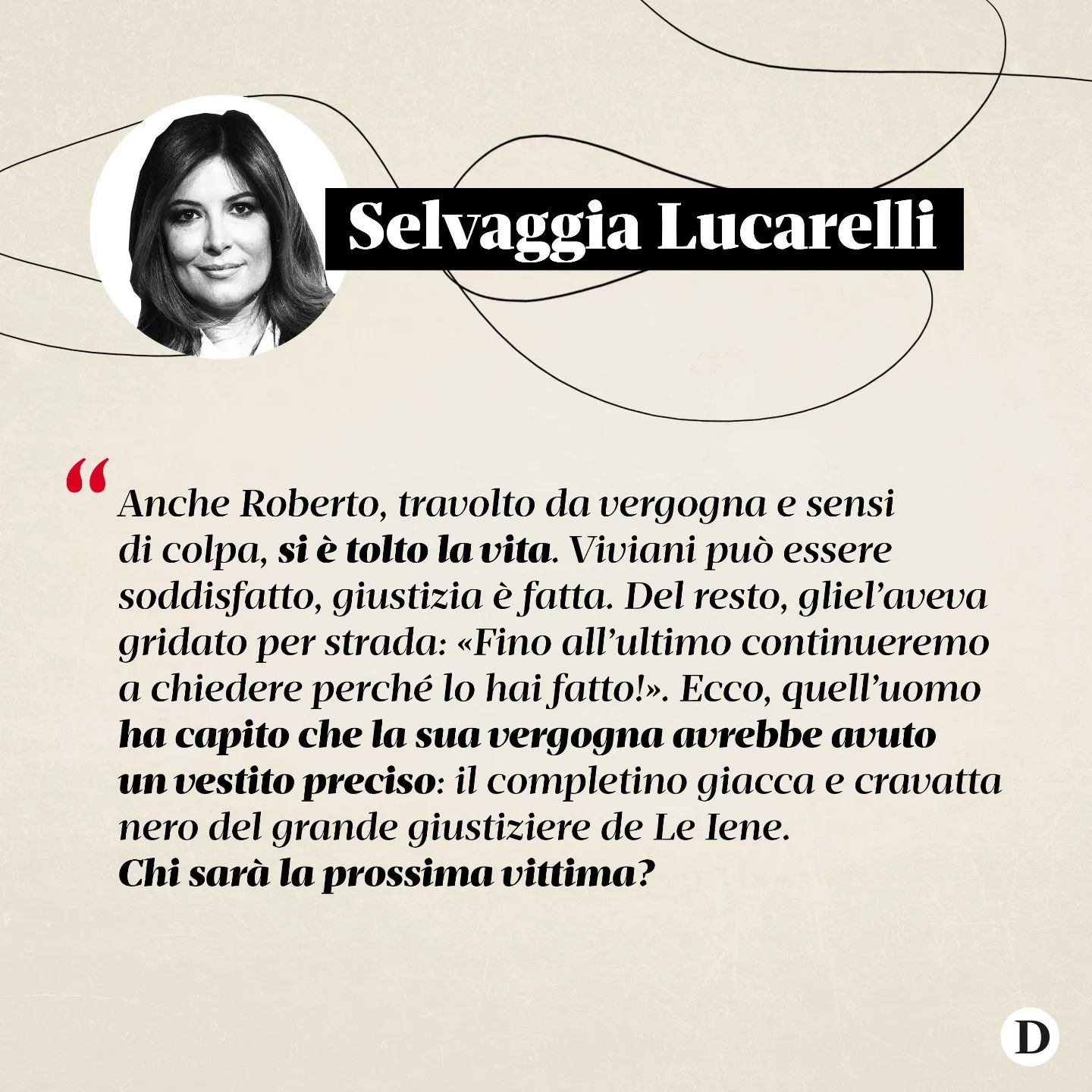 Selvaggia Lucarelli Sono due decenni che si assiste allo scempio che  fanno del  che accettiamo le i...