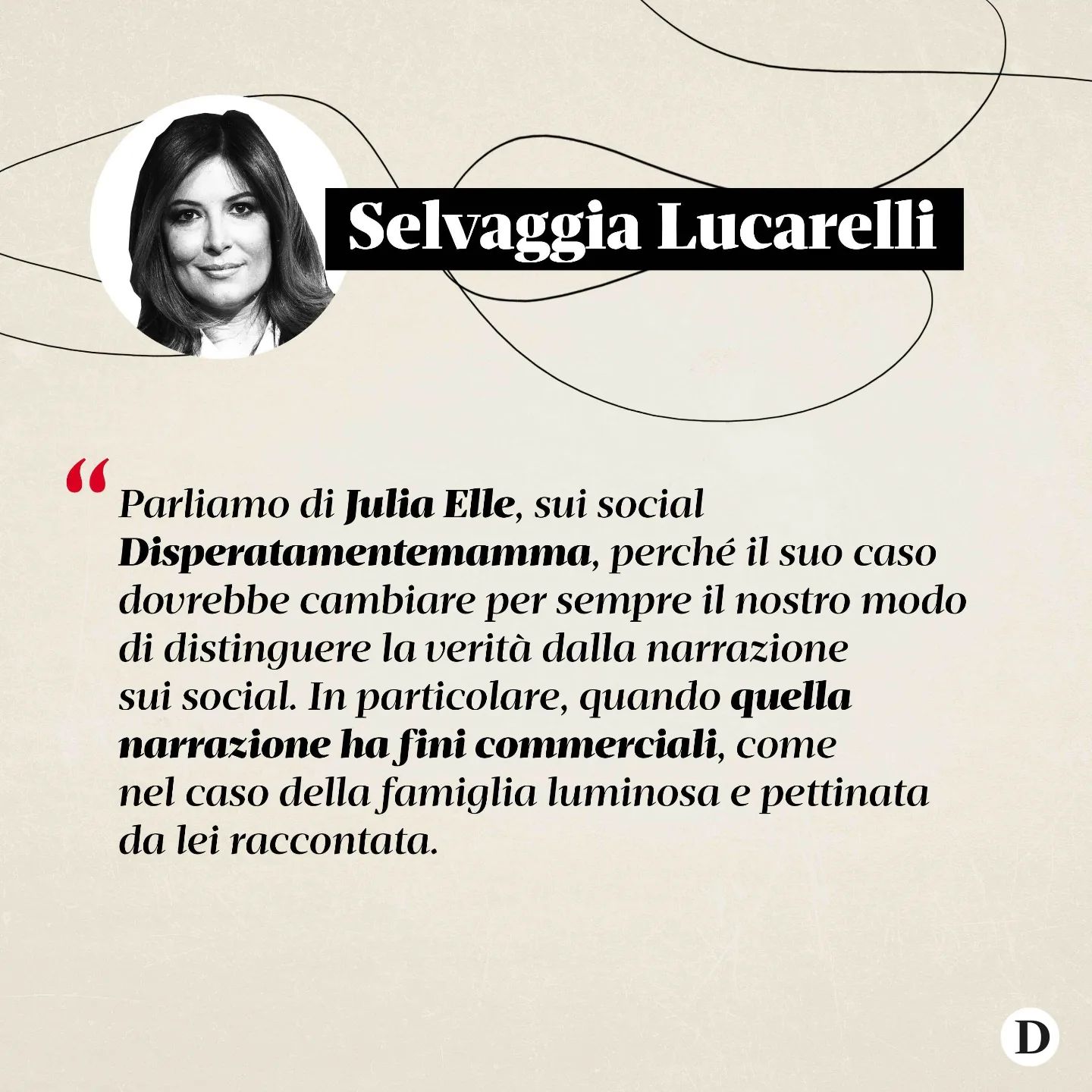 Selvaggia Lucarelli torinese, è un  di 34 anni il cui nome sui social è  Ha 600mila follower solo su...