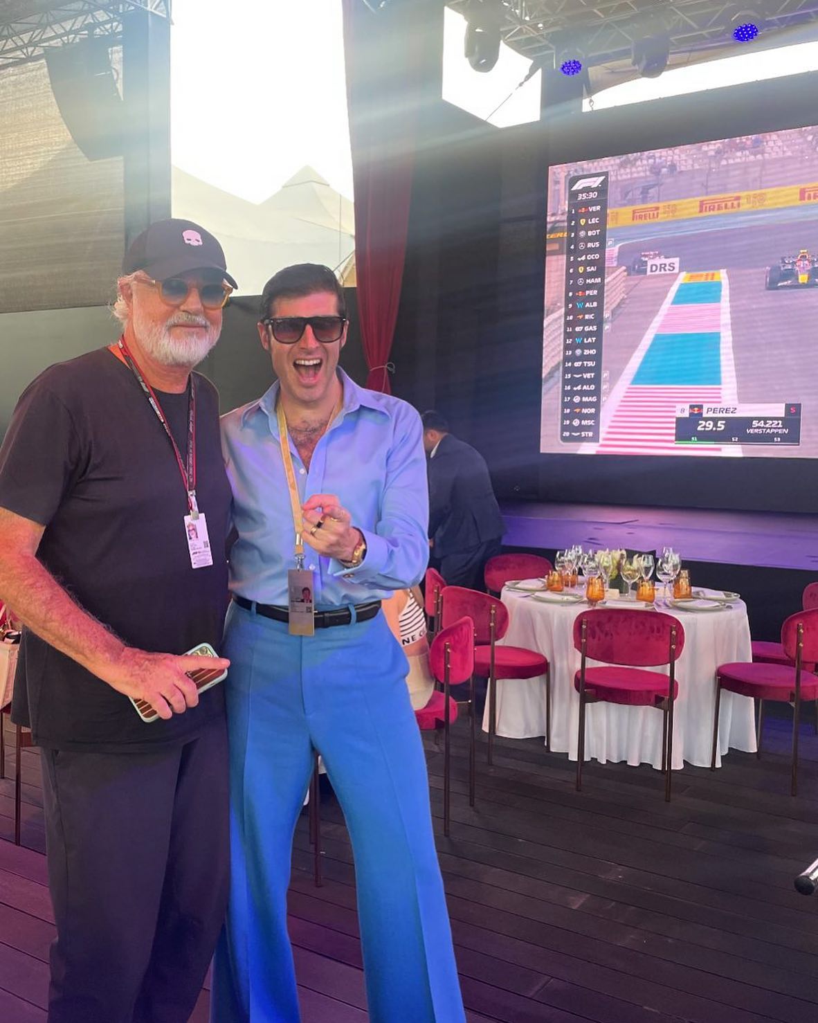 Flavio Briatore With  in the F1 Paddock Club Prive’ at the  grandprix...