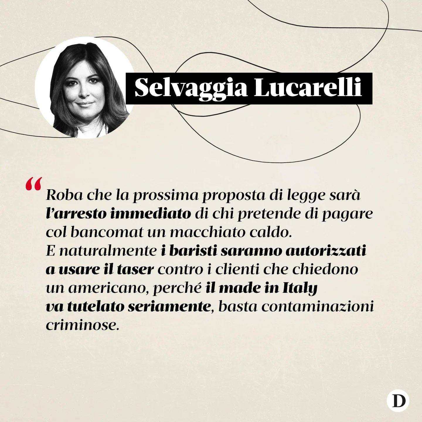 Selvaggia Lucarelli “Mentre il mondo va verso una direzione precisa, e cioè quella della semplificaz...