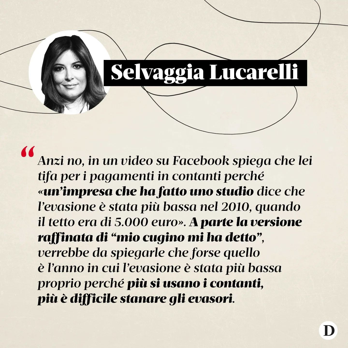 Selvaggia Lucarelli “Mentre il mondo va verso una direzione precisa, e cioè quella della semplificaz...