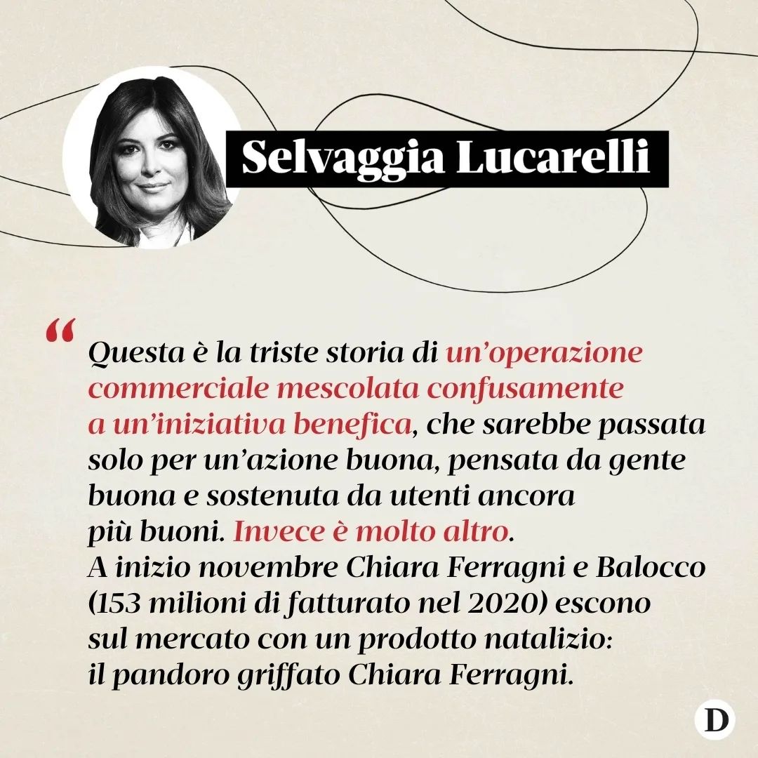 Selvaggia Lucarelli A novembre  e l’azienda dolciaria  (153 milioni di fatturato nel 2020) escono su...