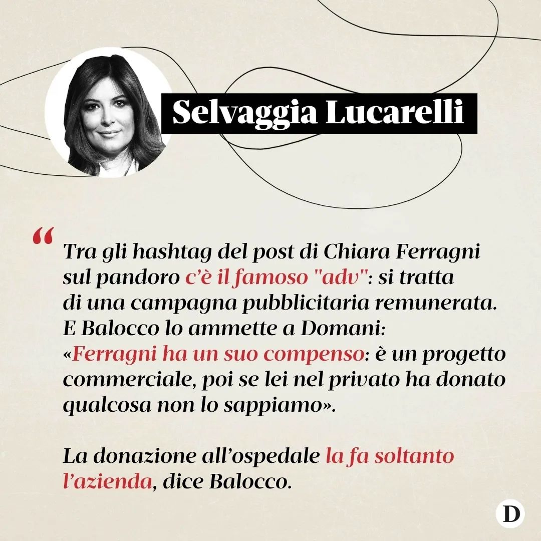 Selvaggia Lucarelli A novembre  e l’azienda dolciaria  (153 milioni di fatturato nel 2020) escono su...