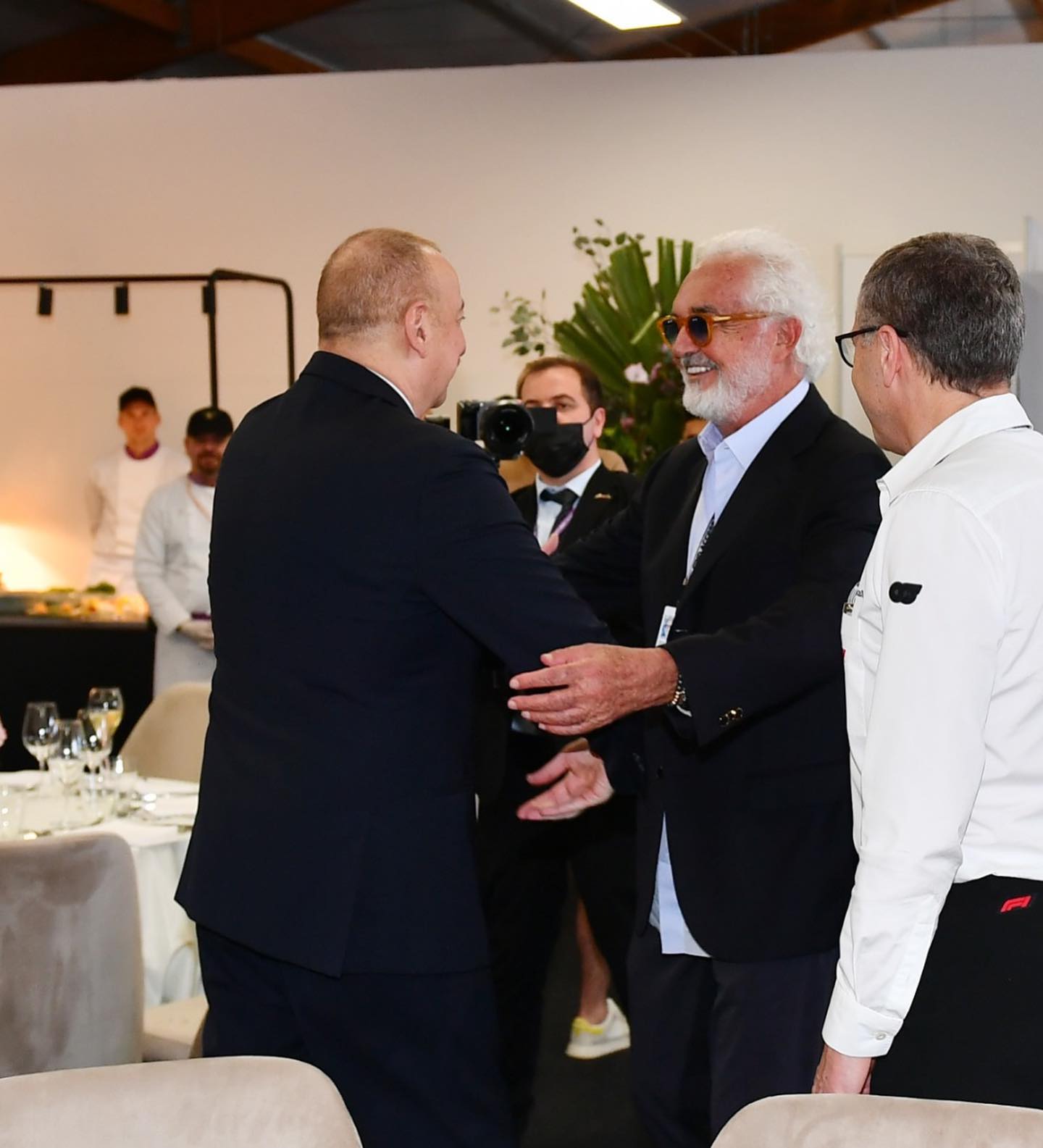 Flavio Briatore With Azerbaijan President Ilham Alyev, the First Lady Mehriban Aliyeva and...