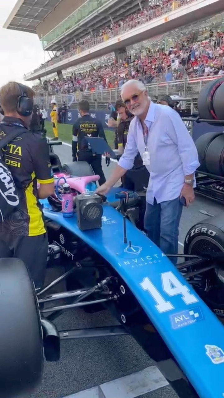 Flavio Briatore Wishing good luck to  on the  starting grid at the...