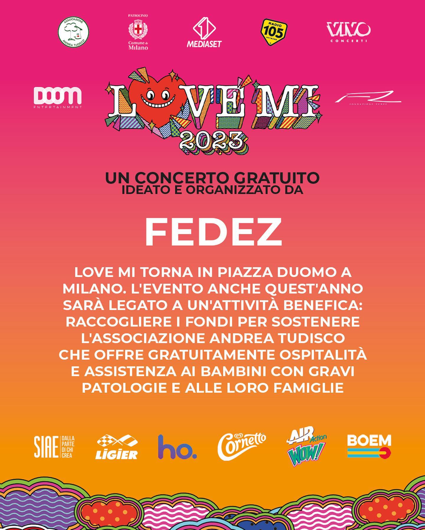 Fedez Il mio regalo alla città di Milano 
 27 Giugno 
Quest’anno raccoglieremo fondi p...