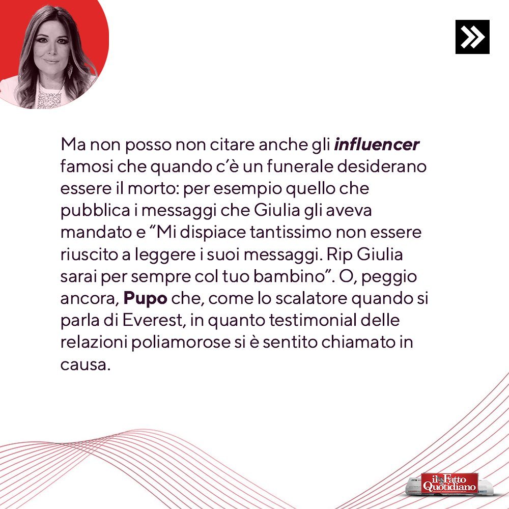 Selvaggia Lucarelli La “decadenza mediatica” intorno al caso di Giulia Tramontano. Pupo, influencer,...