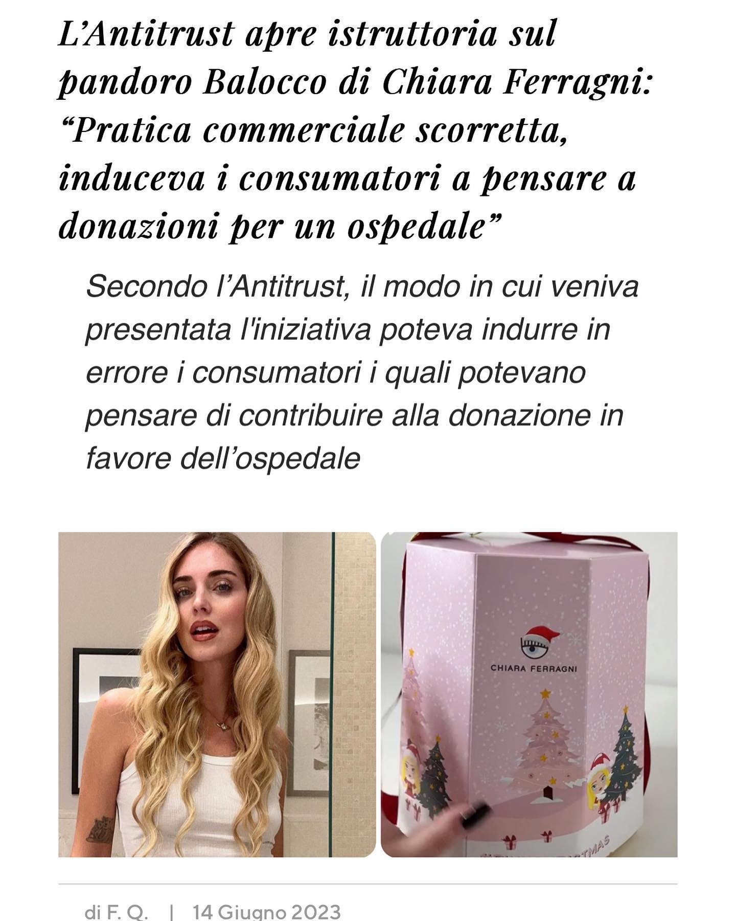 Selvaggia Lucarelli Stamattina tutti i giornali stanno riportando la notizia dell’indagine dell’Anti...