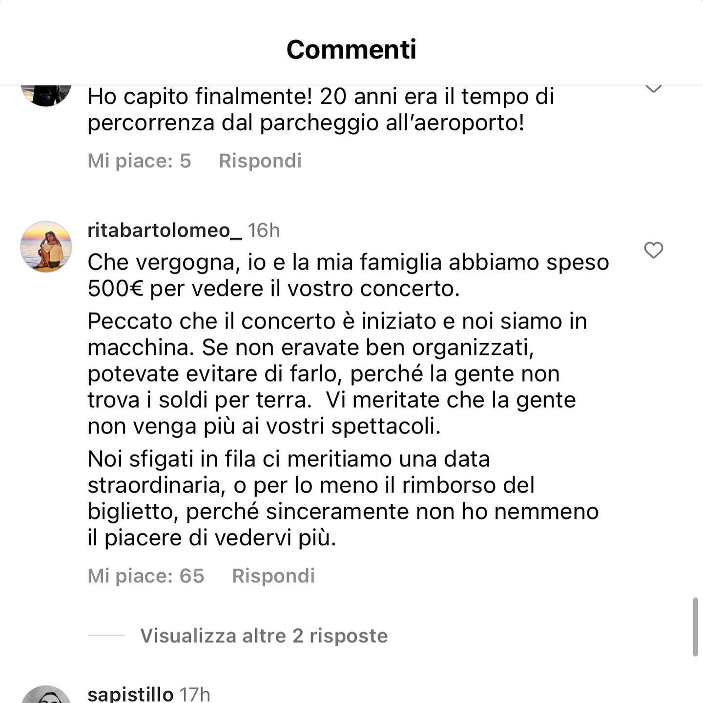 Selvaggia Lucarelli Mi dispiace rovinare la festa, perché tale doveva essere, ma il concerto dei Neg...