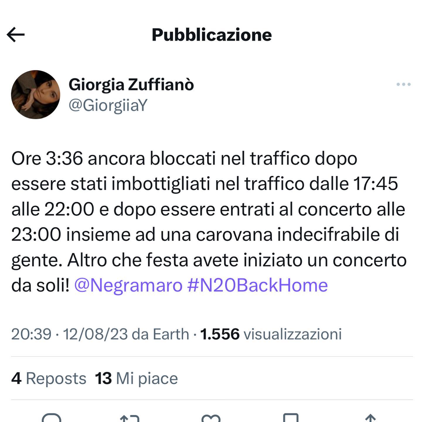 Selvaggia Lucarelli Mi dispiace rovinare la festa, perché tale doveva essere, ma il concerto dei Neg...