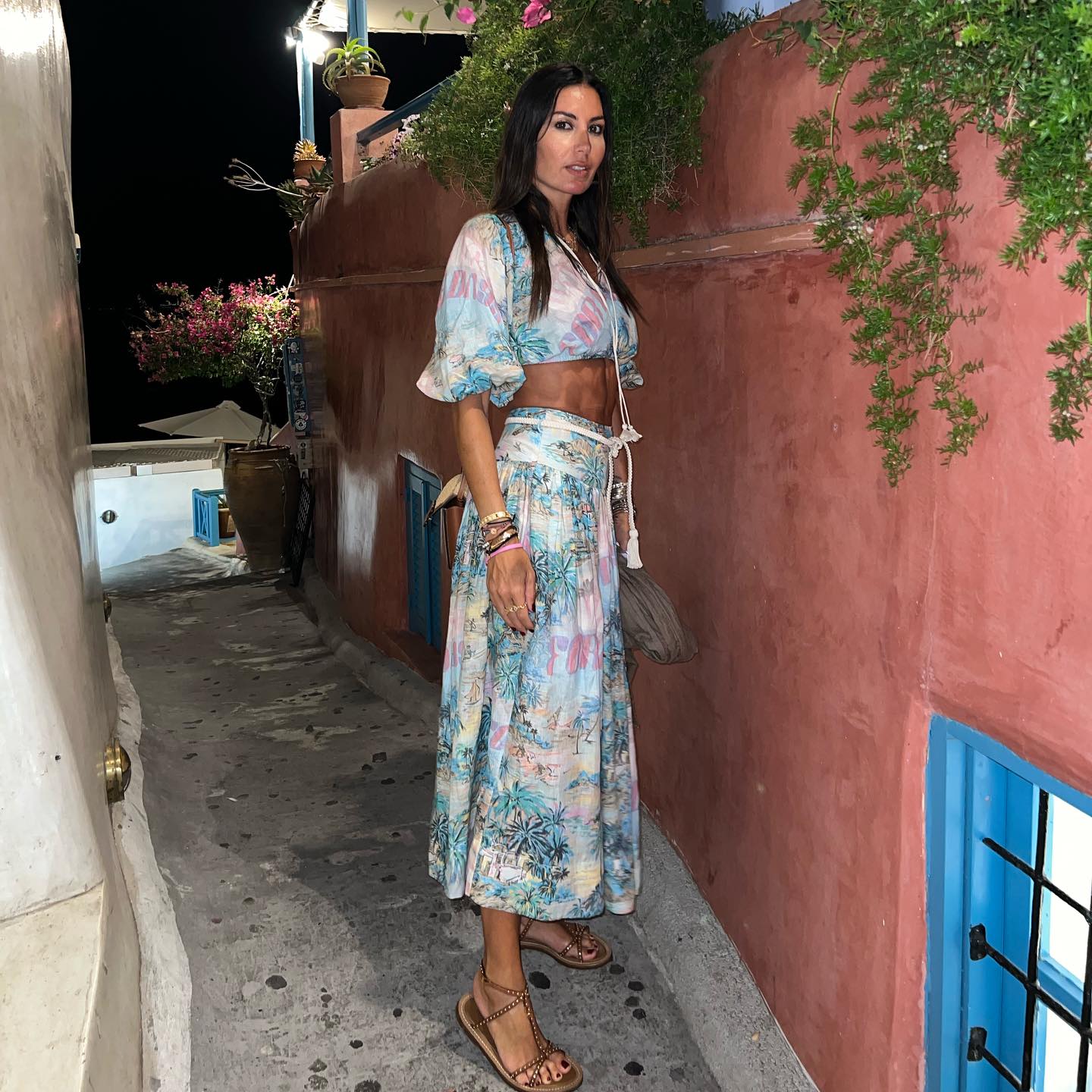 Elisabetta Gregoraci • Unposted in Santorini...