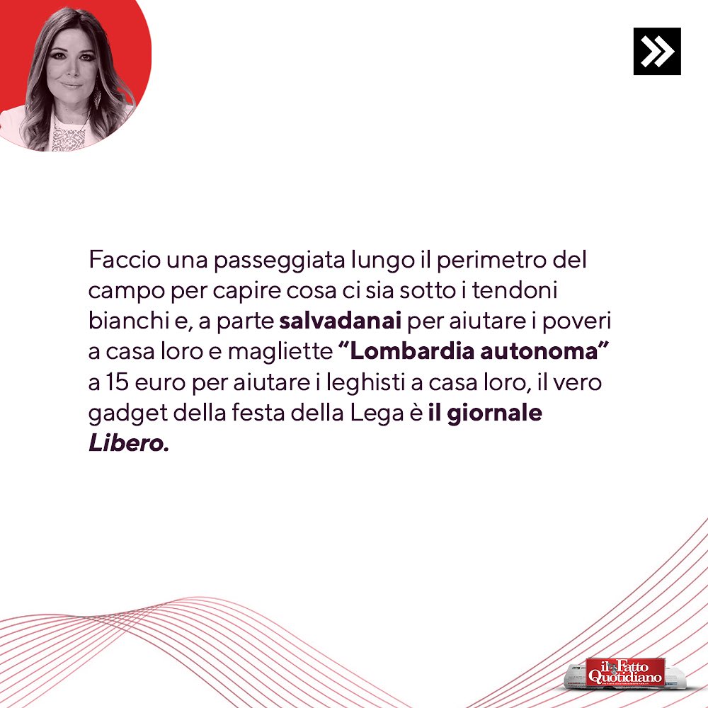 Selvaggia Lucarelli Il giornale ovunque, borracce “firmate” e cravatte verdi con la ruspa. La Le Pen...