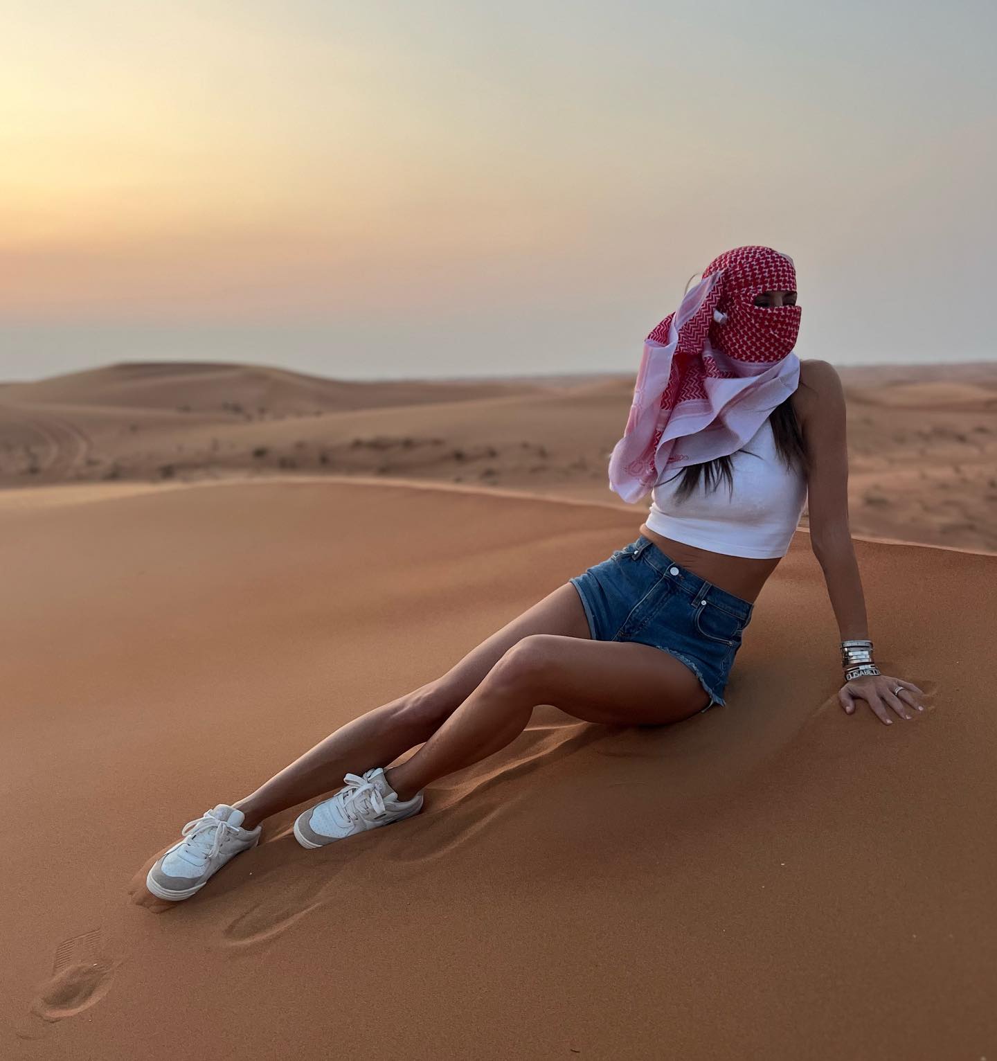 Elisabetta Gregoraci • Sun goes down in the desert...