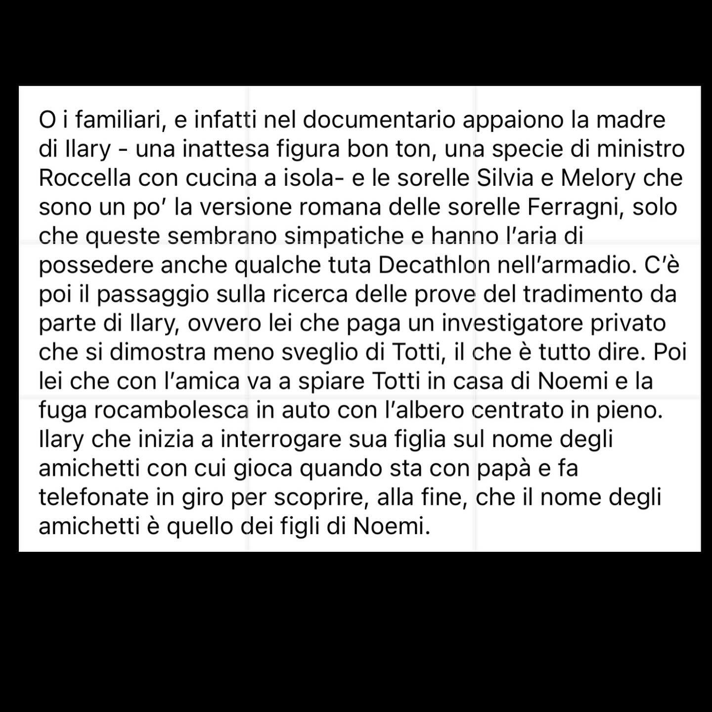 Selvaggia Lucarelli Il pensiero unico di “Unica”: quello di Ilary. Il mio articolo sul Fatto di oggi...