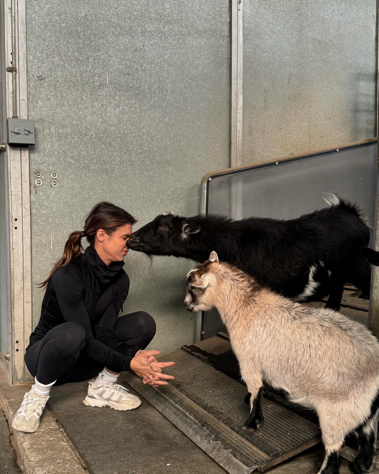 Elisabetta Canalis -Today in LA
- I love goats and sometimes I get some love back 
-my mom, her sis...