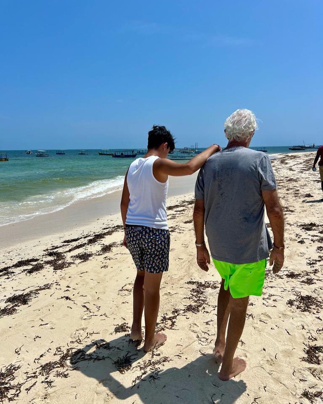 Flavio Briatore Walk on the beach with...