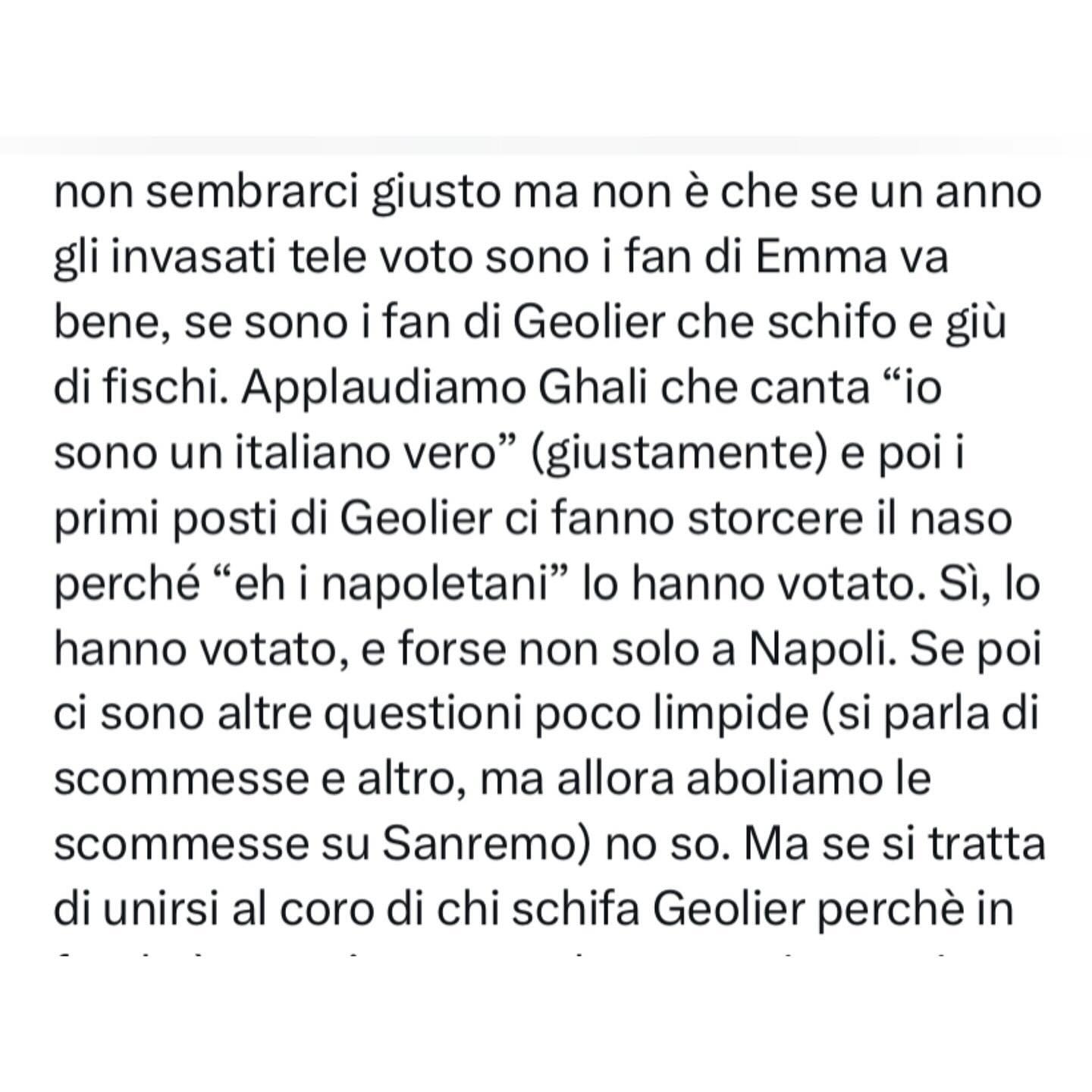 Selvaggia Lucarelli Quello che penso dei fischi a Geolier (SCORRI LE SLIDE per leggere tutto)....