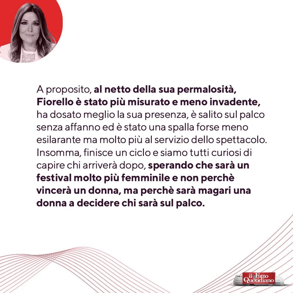 Selvaggia Lucarelli Che Sanremo è stato? Sottotono nonostante gli ascolti record? Selvaggia Lucarell...