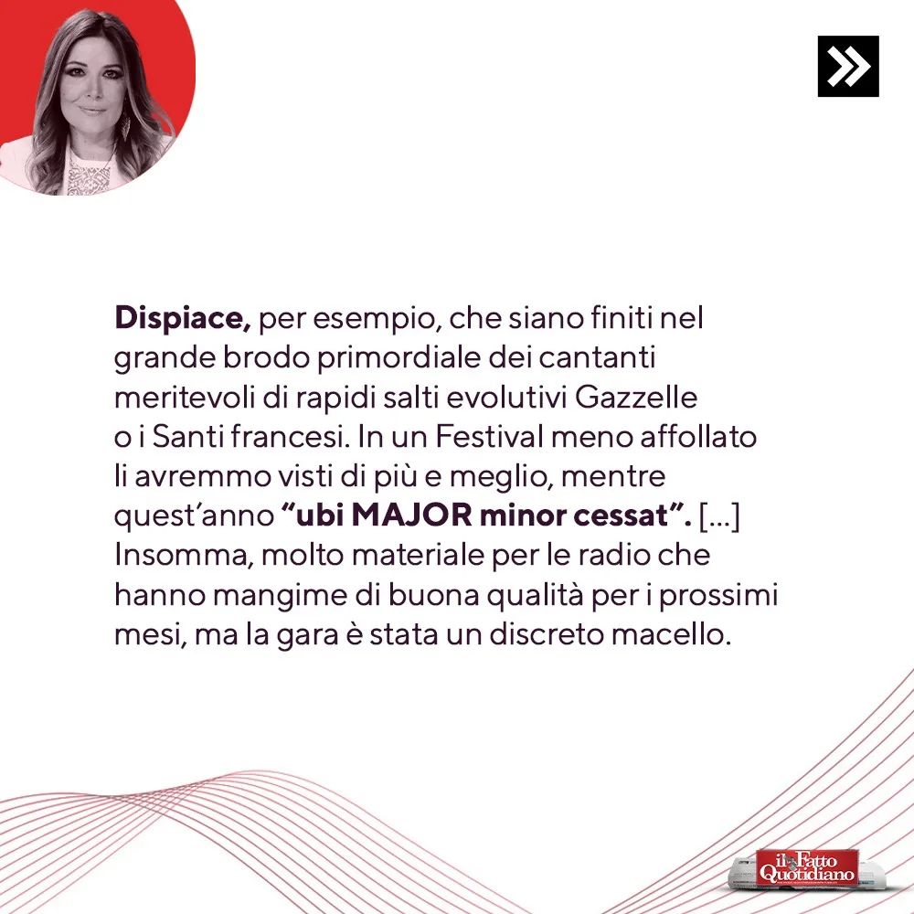 Selvaggia Lucarelli Che Sanremo è stato? Sottotono nonostante gli ascolti record? Selvaggia Lucarell...