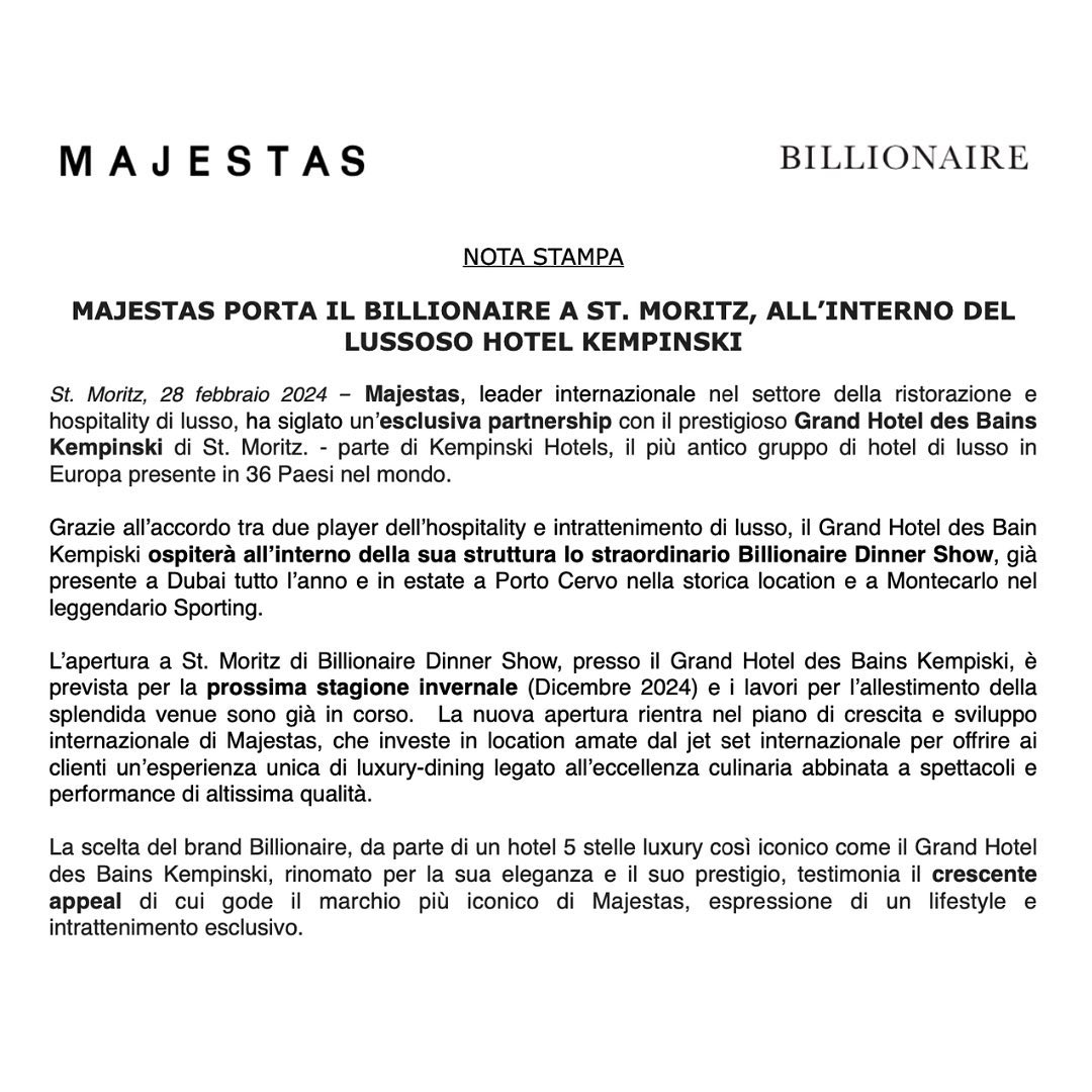 Flavio Briatore Billionaire sale in alta quota...