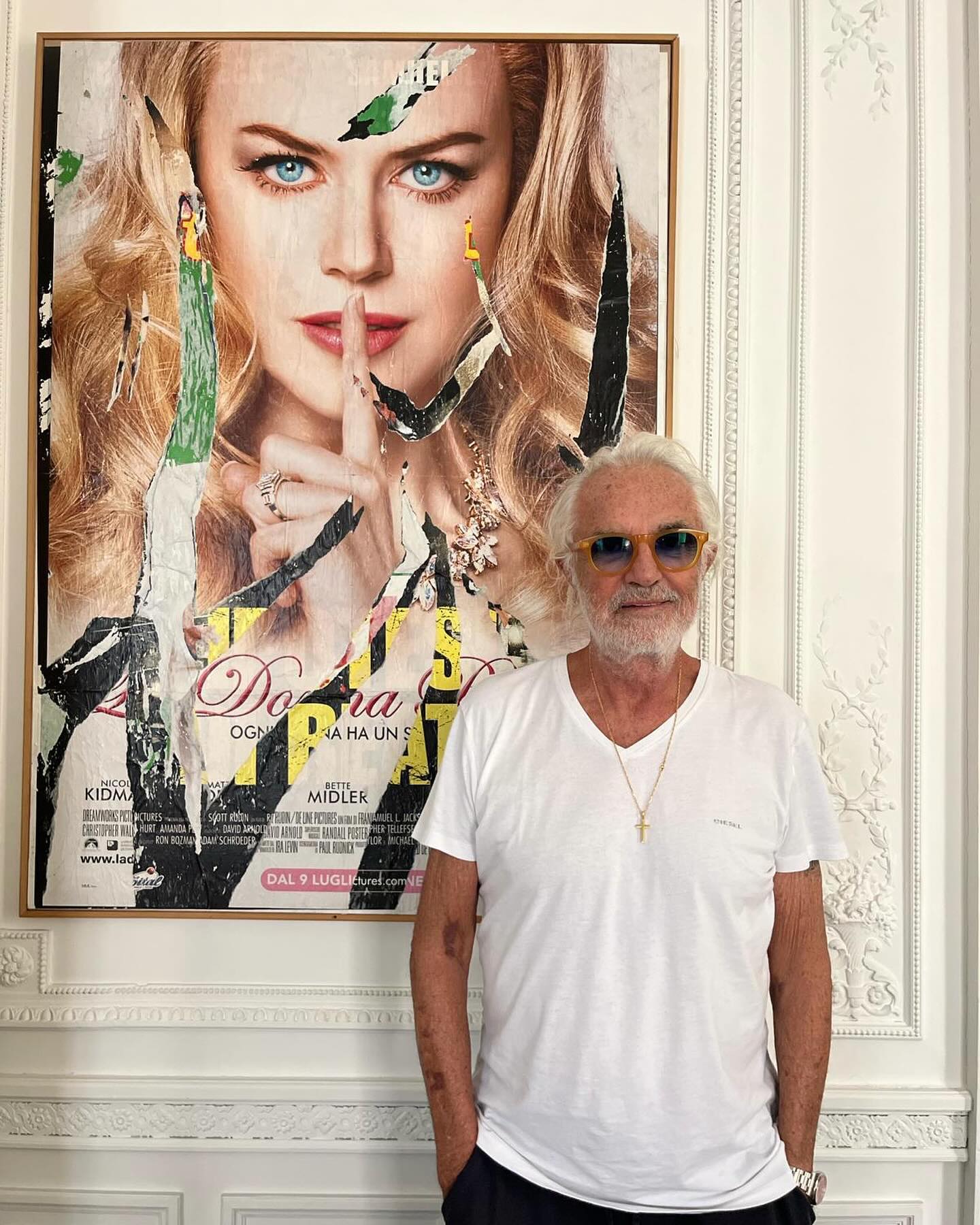 Flavio Briatore At home  with artist Mimmo Rotella...