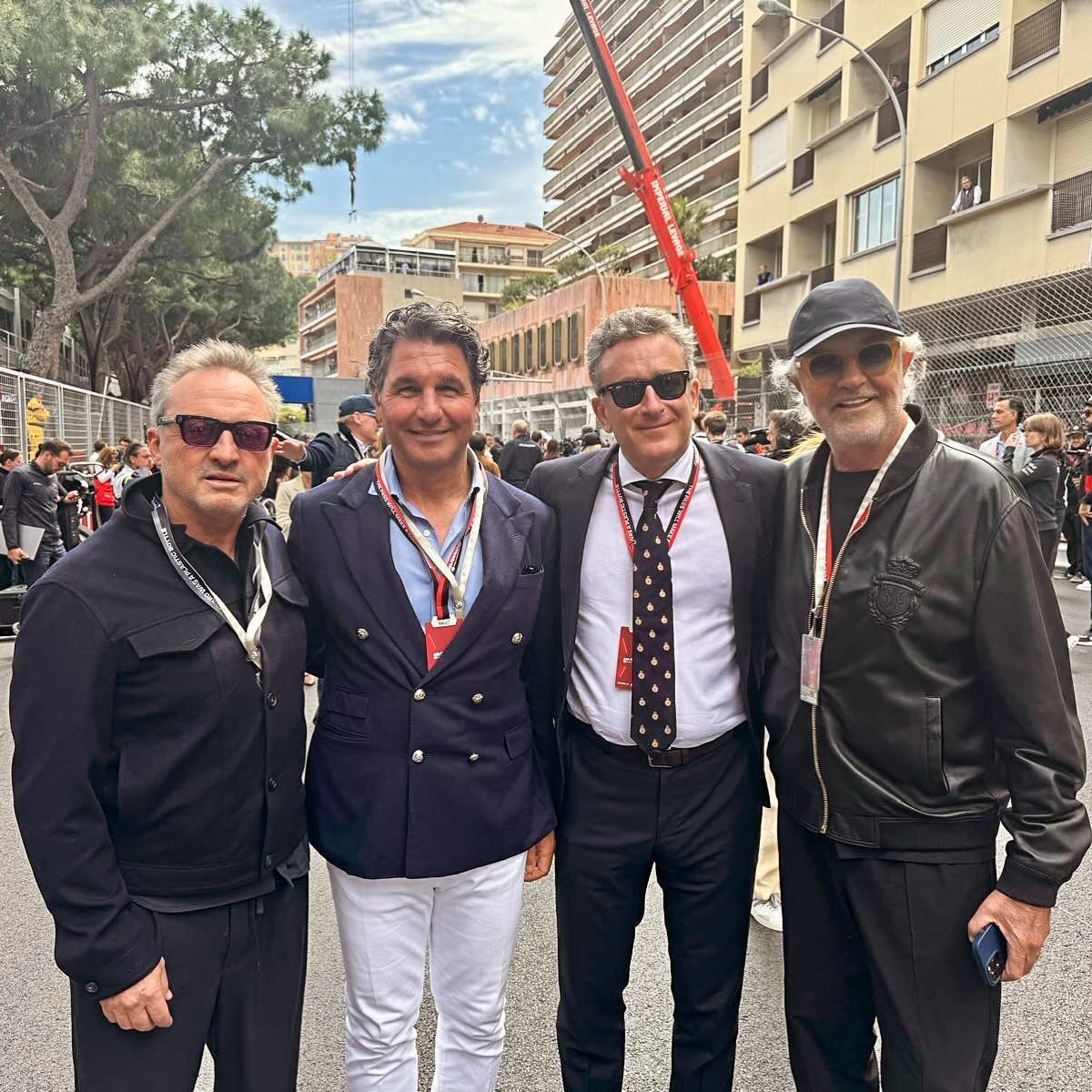 Flavio Briatore On the starting grid of the Monaco formulae GP with Tommaso Buti, Giorgio Veroni...