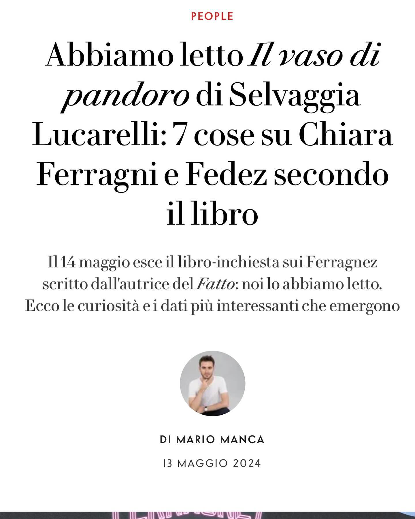 Selvaggia Lucarelli Caro Mario Manca, epico dispensatore di pensierini zuccherosi da terza elementar...